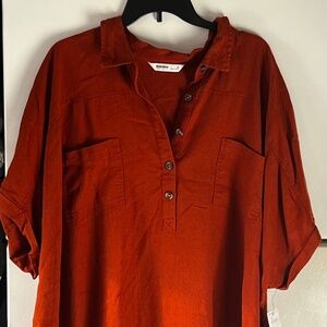 Sonoma Linen Blend Shirt Dress | Plus Size 4X| NWT | Breezy & Style